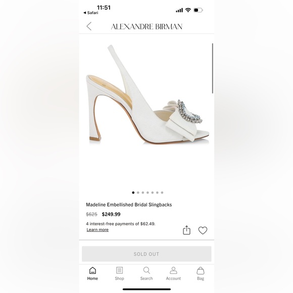 Alexandre Birman Madeline Embelished Bridal Slingbacks Size 6 - Picture 2 of 10